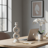 Elegant White Ceramic Candle Holder for Modern Home & Office Décor – 23cm - Al Kabayel Discount CentreElegant White Ceramic Candle Holder for Modern Home & Office Décor – 23cmHome Décor AccentsAKDCAl Kabayel Discount Centre