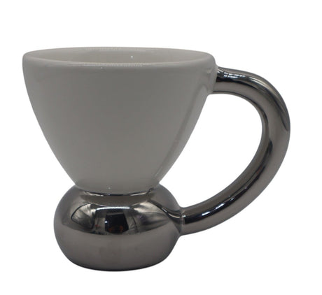 Elegant White Ceramic Mug With Modern Silver Accent – 200ml, Premium Quality Drinkware for Home or Office - Al Kabayel Discount CentreElegant White Ceramic Mug With Modern Silver Accent – 200ml, Premium Quality Drinkware for Home or OfficeMugsAKDCAl Kabayel Discount Centre