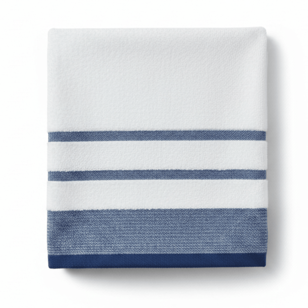 Elysian Hand Towel 50x90cm – White with Blue Stripes - Al Kabayel Discount CentreElysian Hand Towel 50x90cm – White with Blue StripesBath Towels & WashclothsELYSIANAl Kabayel Discount Centre