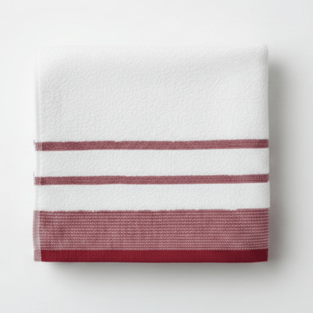 Elysian Hand Towel – White with Red Stripes | 50×90 cm - Al Kabayel Discount CentreElysian Hand Towel – White with Red Stripes | 50×90 cmBath Towels & WashclothsELYSIANAl Kabayel Discount Centre