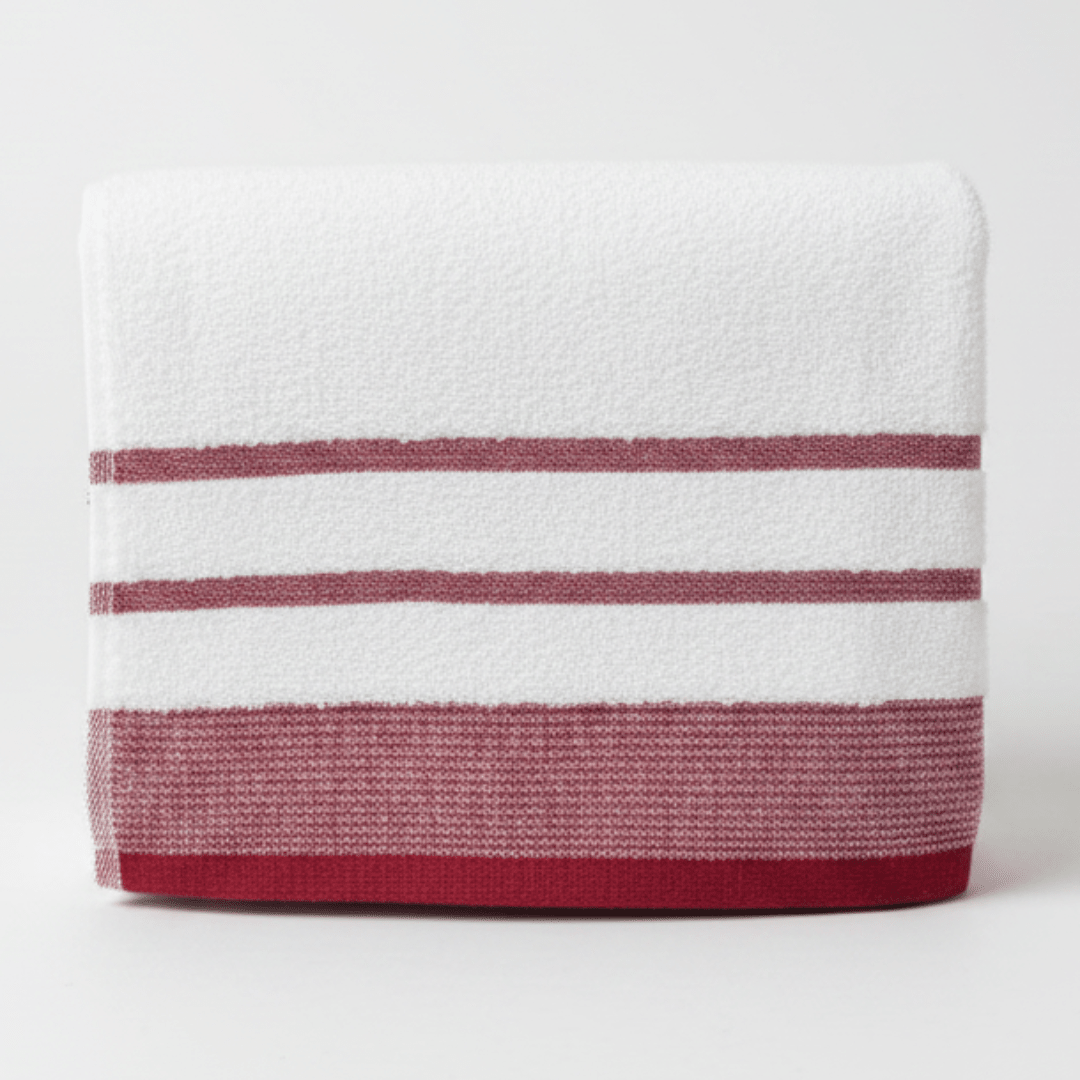 Elysian Hand Towel – White with Red Stripes | 50×90 cm - Al Kabayel Discount CentreElysian Hand Towel – White with Red Stripes | 50×90 cmBath Towels & WashclothsELYSIANAl Kabayel Discount Centre