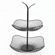 Emay Large 2 - Tier Black Metal Fruit Basket Stand for Kitchen Counter Storage and Fruit Display – 35cm - Al Kabayel Discount CentreEmay Large 2 - Tier Black Metal Fruit Basket Stand for Kitchen Counter Storage and Fruit Display – 35cmServing TraysEMAYAl Kabayel Discount Centre