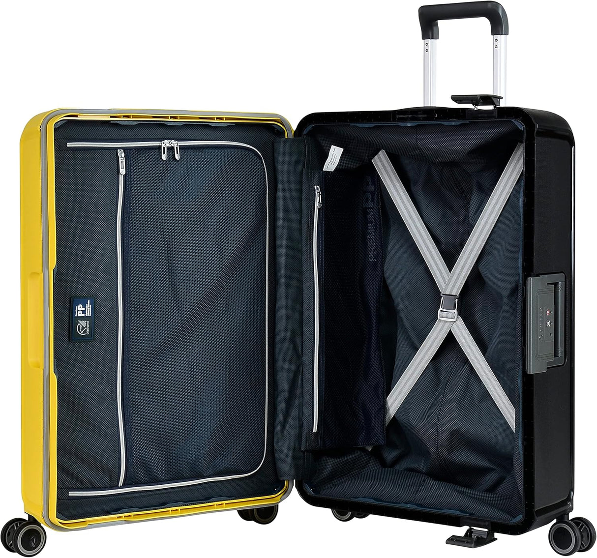 Eminent 28 - Inch Heavy - Duty Polypropylene Checked Suitcase – Dual - Tone Yellow & Black Elite Travel Edition - Al Kabayel Discount CentreEminent 28 - Inch Heavy - Duty Polypropylene Checked Suitcase – Dual - Tone Yellow & Black Elite Travel EditionCabin LuggageEMINENTAl Kabayel Discount Centre