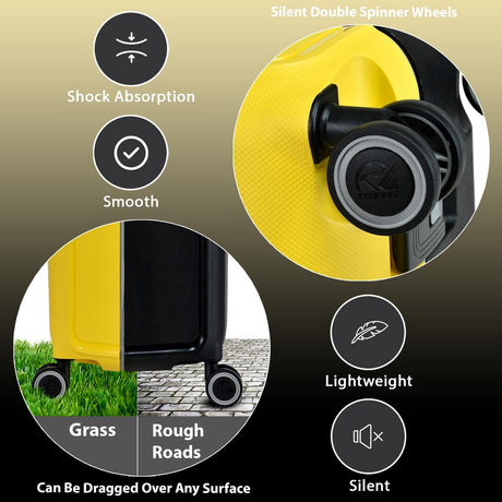 Eminent 28 - Inch Heavy - Duty Polypropylene Checked Suitcase – Dual - Tone Yellow & Black Elite Travel Edition - Al Kabayel Discount CentreEminent 28 - Inch Heavy - Duty Polypropylene Checked Suitcase – Dual - Tone Yellow & Black Elite Travel EditionCabin LuggageEMINENTAl Kabayel Discount Centre