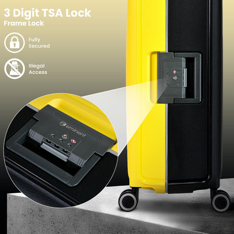 Eminent 28 - Inch Heavy - Duty Polypropylene Checked Suitcase – Dual - Tone Yellow & Black Elite Travel Edition - Al Kabayel Discount CentreEminent 28 - Inch Heavy - Duty Polypropylene Checked Suitcase – Dual - Tone Yellow & Black Elite Travel EditionCabin LuggageEMINENTAl Kabayel Discount Centre