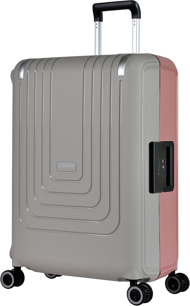 Eminent 28 - Inch Polypropylene Hard Case Checked Suitcase – Gray & Pink Modern Dual - Tone Edition - Al Kabayel Discount CentreEminent 28 - Inch Polypropylene Hard Case Checked Suitcase – Gray & Pink Modern Dual - Tone EditionCabin LuggageEMINENTAl Kabayel Discount Centre