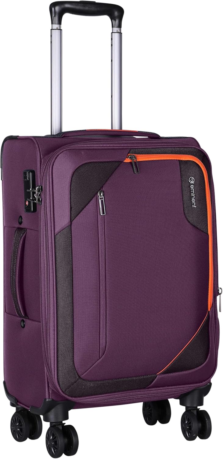 Eminent E765SZ Expandable Soft Trolley Luggage – Polyester Checked Suitcase with Safe Zipper & 3 - Digit TSA Lock, Purple, 24 - Inch - Al Kabayel Discount CentreEminent E765SZ Expandable Soft Trolley Luggage – Polyester Checked Suitcase with Safe Zipper & 3 - Digit TSA Lock, Purple, 24 - InchCabin LuggageEMINENTAl Kabayel Discount Centre