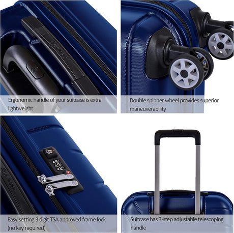 Eminent KH91 Voyager 20 - Inch Makrolon Hard Case Lightweight Cabin Luggage with Double Spinner Wheels & TSA Lock – Star Blue - Al Kabayel Discount CentreEminent KH91 Voyager 20 - Inch Makrolon Hard Case Lightweight Cabin Luggage with Double Spinner Wheels & TSA Lock – Star BlueCabin LuggageEMINENTAl Kabayel Discount Centre