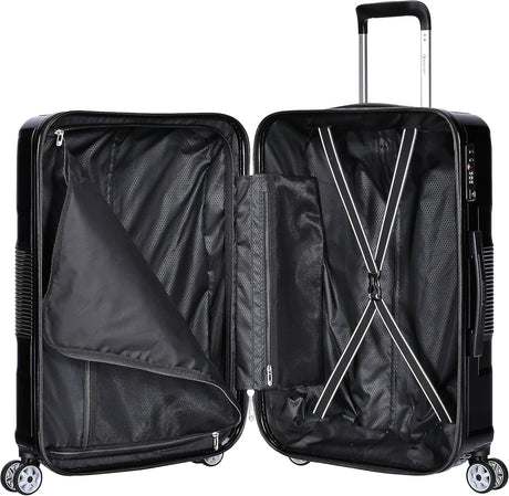 Eminent KJ84 Makrolon PC Checked Luggage – 360° Quiet Double Spinner Wheels & TSA Lock, Black, 24 - Inch - Al Kabayel Discount CentreEminent KJ84 Makrolon PC Checked Luggage – 360° Quiet Double Spinner Wheels & TSA Lock, Black, 24 - InchCabin LuggageEMINENTAl Kabayel Discount Centre