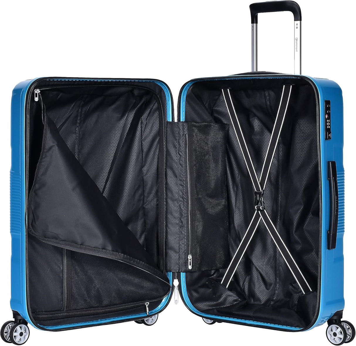 Eminent KJ84 Makrolon PC Checked Luggage – 360° Quiet Double Spinner Wheels & TSA Lock, Bright Blue, 24 - Inch - Al Kabayel Discount CentreEminent KJ84 Makrolon PC Checked Luggage – 360° Quiet Double Spinner Wheels & TSA Lock, Bright Blue, 24 - InchCabin LuggageEMINENTAl Kabayel Discount Centre