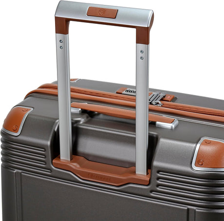 Eminent KK10 Makrolon Fashion Checked Suitcase – Smooth Double Spinner Wheels & TSA Lock, Gold Grey, 24 - Inch - Al Kabayel Discount CentreEminent KK10 Makrolon Fashion Checked Suitcase – Smooth Double Spinner Wheels & TSA Lock, Gold Grey, 24 - InchCabin LuggageEMINENTAl Kabayel Discount Centre
