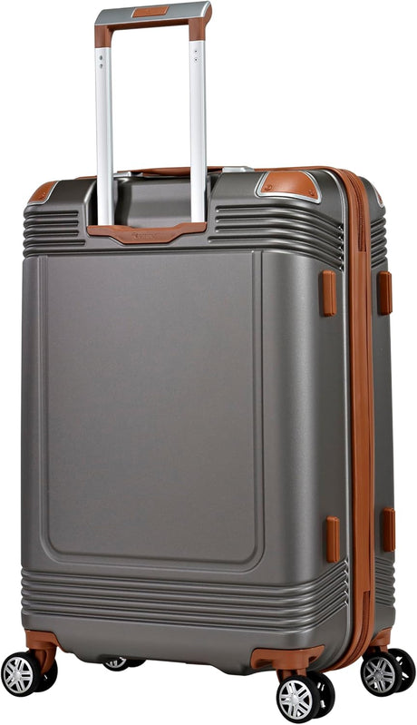 Eminent KK10 Makrolon Fashion Checked Suitcase – Smooth Double Spinner Wheels & TSA Lock, Gold Grey, 24 - Inch - Al Kabayel Discount CentreEminent KK10 Makrolon Fashion Checked Suitcase – Smooth Double Spinner Wheels & TSA Lock, Gold Grey, 24 - InchCabin LuggageEMINENTAl Kabayel Discount Centre