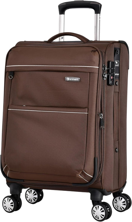 Eminent V6093SZ Expandable Soft Luggage Trolley – Polyester Carry - On Suitcase with TSA Lock & Double Spinner Wheels, Camel, 20 - Inch - Al Kabayel Discount CentreEminent V6093SZ Expandable Soft Luggage Trolley – Polyester Carry - On Suitcase with TSA Lock & Double Spinner Wheels, Camel, 20 - InchCabin LuggageEMINENTAl Kabayel Discount Centre