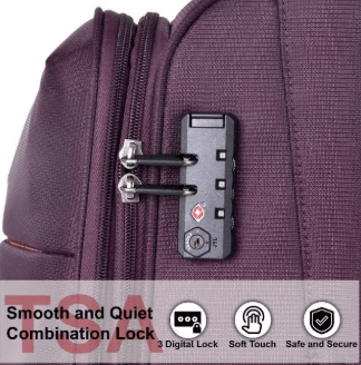 Eminent V6101 Soft - Shell Expandable Travel Trolley – Lightweight Polyester Suitcase with TSA Lock, Purple, 20 - Inch - Al Kabayel Discount CentreEminent V6101 Soft - Shell Expandable Travel Trolley – Lightweight Polyester Suitcase with TSA Lock, Purple, 20 - InchCabin LuggageEMINENTAl Kabayel Discount Centre