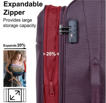 Eminent V6101 Soft - Shell Expandable Travel Trolley – Lightweight Polyester Suitcase with TSA Lock, Purple, 20 - Inch - Al Kabayel Discount CentreEminent V6101 Soft - Shell Expandable Travel Trolley – Lightweight Polyester Suitcase with TSA Lock, Purple, 20 - InchCabin LuggageEMINENTAl Kabayel Discount Centre
