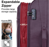 Eminent V6101 Soft - Shell Expandable Travel Trolley – Lightweight Polyester Suitcase with TSA Lock, Purple, 20 - Inch - Al Kabayel Discount CentreEminent V6101 Soft - Shell Expandable Travel Trolley – Lightweight Polyester Suitcase with TSA Lock, Purple, 20 - InchCabin LuggageEMINENTAl Kabayel Discount Centre