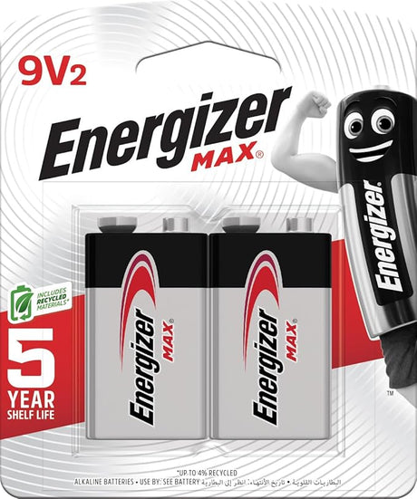 ENERGIZER MAX Alkaline 9V Batteries, Pack Of 2 - Al Kabayel Discount CentreENERGIZER MAX Alkaline 9V Batteries, Pack Of 2BatteriesENERGIZERAl Kabayel Discount Centre