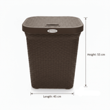 Esqube Delta Plastic Laundry Basket with Lid - 55 × 45 × 33 cm - Dark Brown / Grey / Black - Al Kabayel Discount CentreEsqube Delta Plastic Laundry Basket with Lid - 55 × 45 × 33 cm - Dark Brown / Grey / BlackOrganizers & AccessoriesESQUBEAl Kabayel Discount Centre