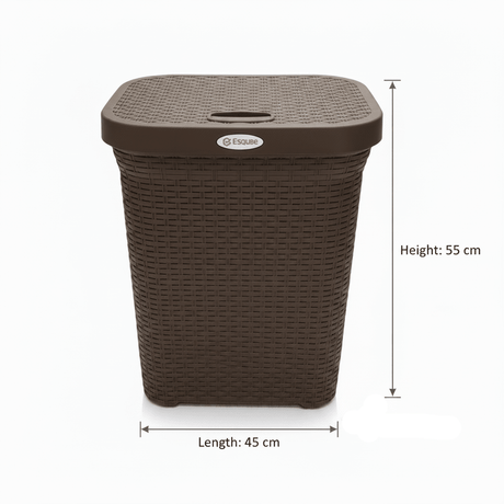 Esqube Delta Plastic Laundry Basket with Lid - 55 × 45 × 33 cm - Dark Brown / Grey / Black - Al Kabayel Discount CentreEsqube Delta Plastic Laundry Basket with Lid - 55 × 45 × 33 cm - Dark Brown / Grey / BlackOrganizers & AccessoriesESQUBEAl Kabayel Discount Centre
