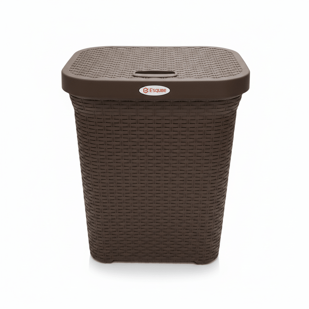 Esqube Delta Plastic Laundry Basket with Lid - 55 × 45 × 33 cm - Dark Brown / Grey / Black - Al Kabayel Discount CentreEsqube Delta Plastic Laundry Basket with Lid - 55 × 45 × 33 cm - Dark Brown / Grey / BlackOrganizers & AccessoriesESQUBEAl Kabayel Discount Centre