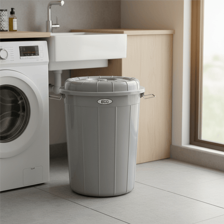 Esqube ECO Plastic Drum with Lid – 40 Litre - Grey / Cream - Al Kabayel Discount CentreEsqube ECO Plastic Drum with Lid – 40 Litre - Grey / CreamOrganizers & AccessoriesESQUBEAl Kabayel Discount Centre