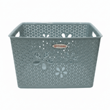 Esqube Plastic Laundry Basket with Floral Lattice Design - 25 × 40 × 33 cm - Brown / Beige / Light Blue / Grey - Al Kabayel Discount CentreEsqube Plastic Laundry Basket with Floral Lattice Design - 25 × 40 × 33 cm - Brown / Beige / Light Blue / GreyOrganizers & AccessoriesESQUBEAl Kabayel Discount Centre