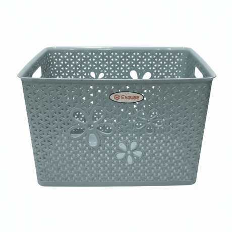 Esqube Plastic Laundry Basket with Floral Lattice Design - 25 × 40 × 33 cm - Brown / Beige / Light Blue / Grey - Al Kabayel Discount CentreEsqube Plastic Laundry Basket with Floral Lattice Design - 25 × 40 × 33 cm - Brown / Beige / Light Blue / GreyOrganizers & AccessoriesESQUBEAl Kabayel Discount Centre