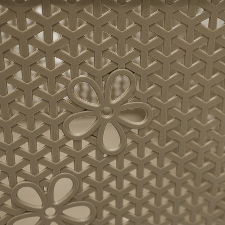 Esqube Plastic Laundry Basket with Floral Lattice Design - 25 × 40 × 33 cm - Brown / Beige / Light Blue / Grey - Al Kabayel Discount CentreEsqube Plastic Laundry Basket with Floral Lattice Design - 25 × 40 × 33 cm - Brown / Beige / Light Blue / GreyOrganizers & AccessoriesESQUBEAl Kabayel Discount Centre