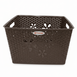 Esqube Plastic Laundry Basket with Floral Lattice Design - 25 × 40 × 33 cm - Brown / Beige / Light Blue / Grey - Al Kabayel Discount CentreEsqube Plastic Laundry Basket with Floral Lattice Design - 25 × 40 × 33 cm - Brown / Beige / Light Blue / GreyOrganizers & AccessoriesESQUBEAl Kabayel Discount Centre