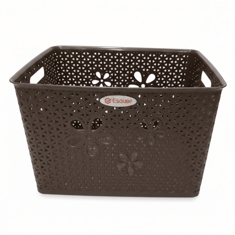 Esqube Plastic Laundry Basket with Floral Lattice Design - 25 × 40 × 33 cm - Brown / Beige / Light Blue / Grey - Al Kabayel Discount CentreEsqube Plastic Laundry Basket with Floral Lattice Design - 25 × 40 × 33 cm - Brown / Beige / Light Blue / GreyOrganizers & AccessoriesESQUBEAl Kabayel Discount Centre