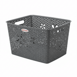 Esqube Plastic Laundry Basket with Floral Lattice Design - 25 × 40 × 33 cm - Brown / Beige / Light Blue / Grey - Al Kabayel Discount CentreEsqube Plastic Laundry Basket with Floral Lattice Design - 25 × 40 × 33 cm - Brown / Beige / Light Blue / GreyOrganizers & AccessoriesESQUBEAl Kabayel Discount Centre