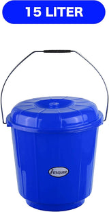Esqube Plastic Oasis Bucket With Lid - 15Liter - Blue - Al Kabayel Discount CentreEsqube Plastic Oasis Bucket With Lid - 15Liter - BlueOrganizers & AccessoriesESQUBEAl Kabayel Discount Centre