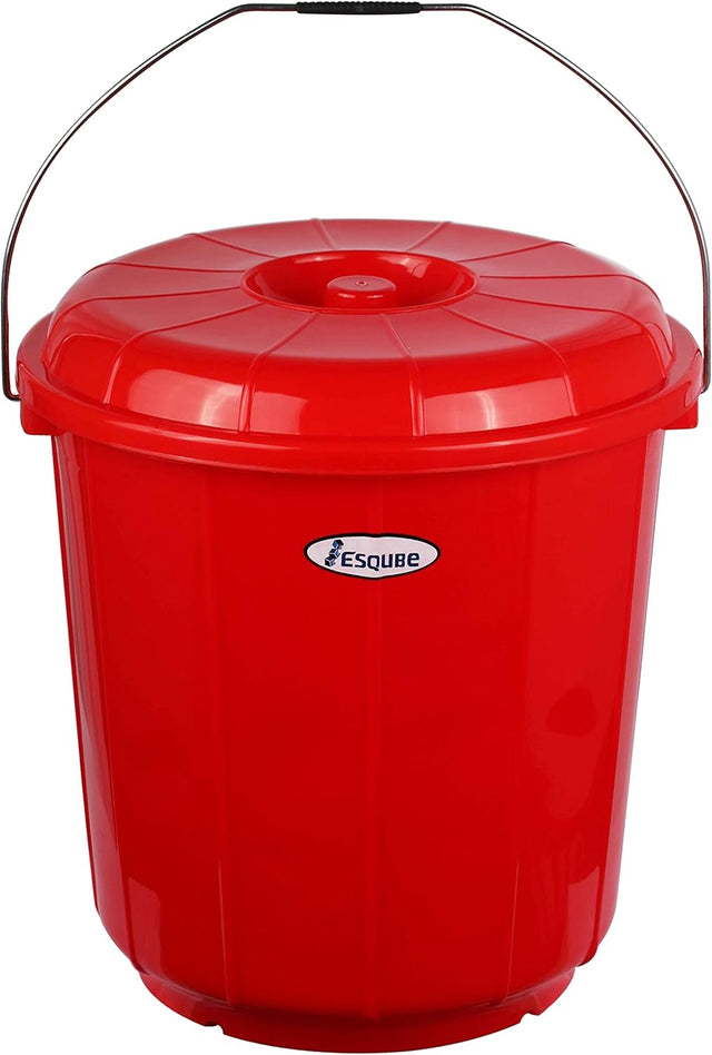 Esqube Plastic Oasis Bucket With Lid - 15Liter - Red - Al Kabayel Discount CentreEsqube Plastic Oasis Bucket With Lid - 15Liter - RedOrganizers & AccessoriesESQUBEAl Kabayel Discount Centre
