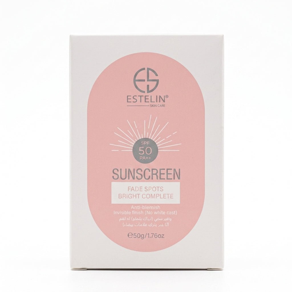 Estelin Fade Spots Bright Complete Sunscreen SPF50 PA++ 50g - Al Kabayel Discount CentreEstelin Fade Spots Bright Complete Sunscreen SPF50 PA++ 50gSunscreenESTELINAl Kabayel Discount Centre