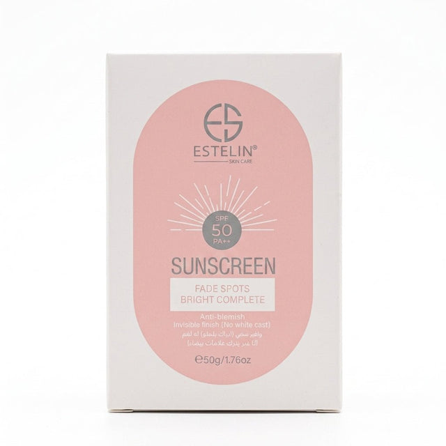 Estelin Fade Spots Bright Complete Sunscreen SPF50 PA++ 50g - Al Kabayel Discount CentreEstelin Fade Spots Bright Complete Sunscreen SPF50 PA++ 50gSunscreenESTELINAl Kabayel Discount Centre