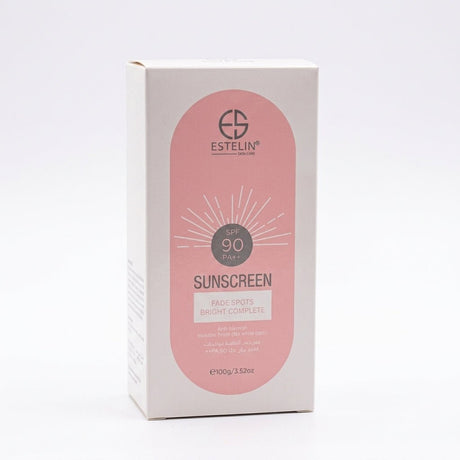 Estelin Fade Spots Bright Complete Sunscreen SPF90 PA++ – Niacinamide & Rosehip Oil Face Sunscreen 100g - Al Kabayel Discount CentreEstelin Fade Spots Bright Complete Sunscreen SPF90 PA++ – Niacinamide & Rosehip Oil Face Sunscreen 100gSunscreenESTELINAl Kabayel Discount Centre