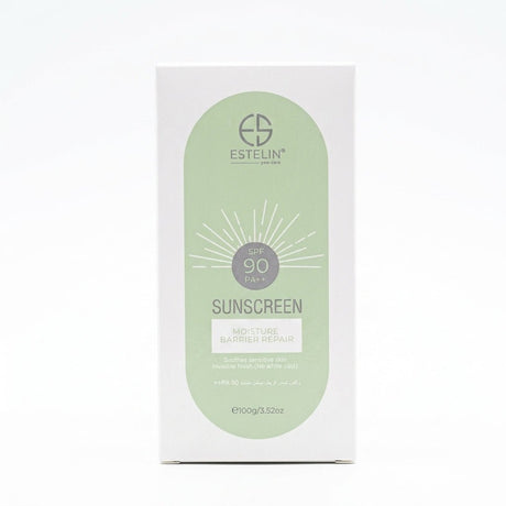 Estelin Moisture Barrier Repair Sunscreen SPF90 PA++ – Broad Spectrum Sun Protection for Sensitive Skin 100g - Al Kabayel Discount CentreEstelin Moisture Barrier Repair Sunscreen SPF90 PA++ – Broad Spectrum Sun Protection for Sensitive Skin 100gSunscreenESTELINAl Kabayel Discount Centre