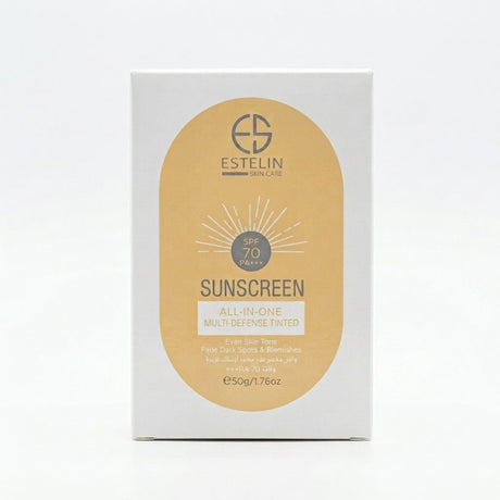 Estelin Multi-Defense Tinted Sunscreen SPF 70 PA+++ All-in-One 50g - Al Kabayel Discount CentreEstelin Multi-Defense Tinted Sunscreen SPF 70 PA+++ All-in-One 50gSunscreenESTELINAl Kabayel Discount Centre
