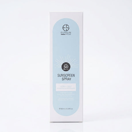 Estelin SPF 50 Sunscreen Spray – 180ml – UVA/UVB Protection with Hyaluronic Acid & Vitamin C - Al Kabayel Discount CentreEstelin SPF 50 Sunscreen Spray – 180ml – UVA/UVB Protection with Hyaluronic Acid & Vitamin CSunscreenESTELINAl Kabayel Discount Centre