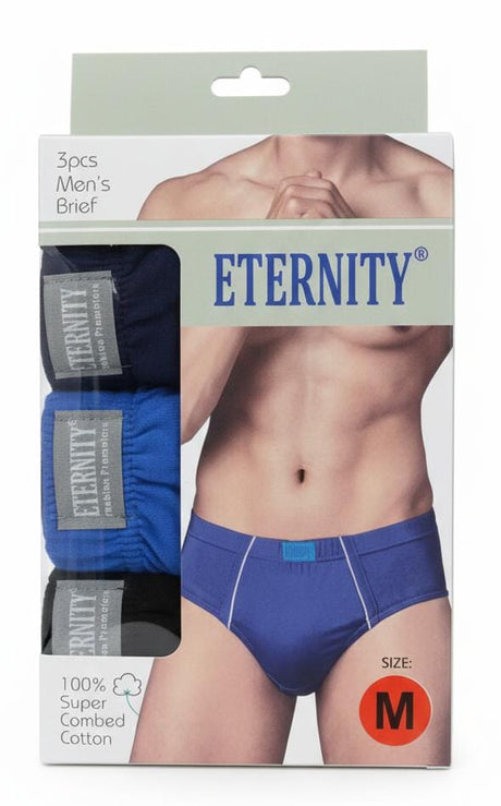 Eternity Men’s Cotton Briefs – Comfortable Fit Innerwear, Assorted Colors, Size M (Pack of 3) - Al Kabayel Discount CentreEternity Men’s Cotton Briefs – Comfortable Fit Innerwear, Assorted Colors, Size M (Pack of 3)Men's UnderwearsETERNITYAl Kabayel Discount Centre