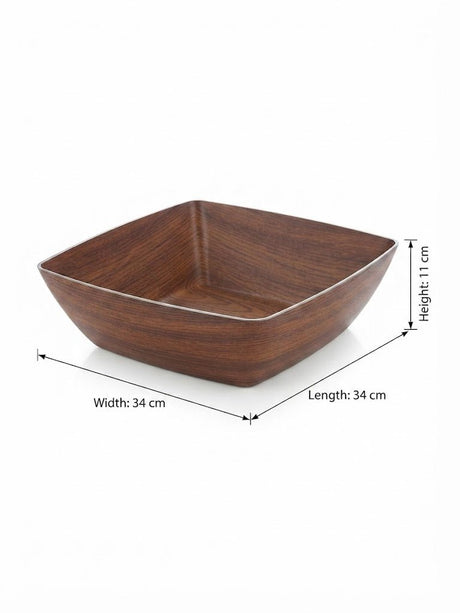 Evelin Wood-Finish Square Serving Bowl – 34×34×11 cm - Al Kabayel Discount CentreEvelin Wood-Finish Square Serving Bowl – 34×34×11 cmBowlsEVELINAl Kabayel Discount Centre