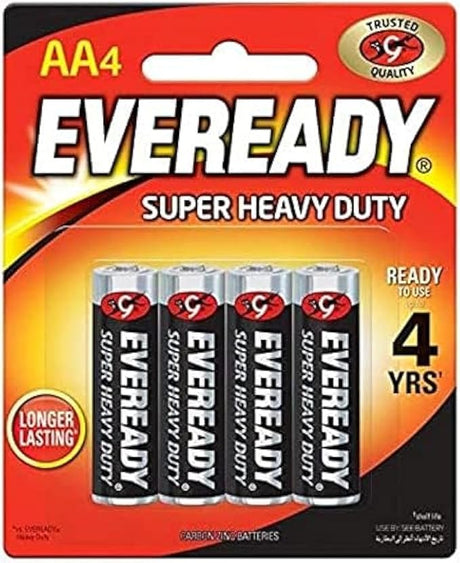 EVEREADY AA Super Heavy Duty Battery 1.5V, Pack of 4 - Al Kabayel Discount CentreEVEREADY AA Super Heavy Duty Battery 1.5V, Pack of 4BatteriesEVEREADYAl Kabayel Discount Centre