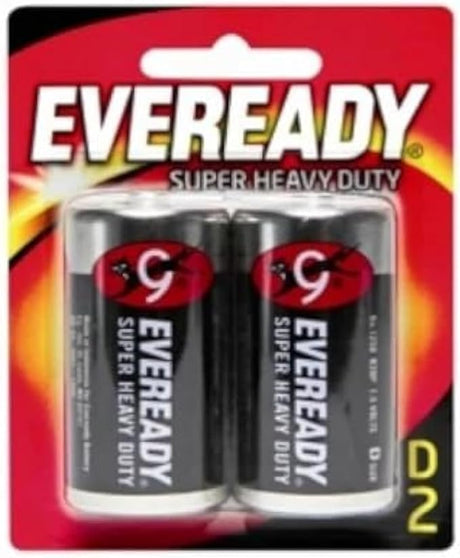 EVEREADY Type D Super Heavy Duty Battery 1.5V, Pack of 2 - Al Kabayel Discount CentreEVEREADY Type D Super Heavy Duty Battery 1.5V, Pack of 2BatteriesEVEREADYAl Kabayel Discount Centre
