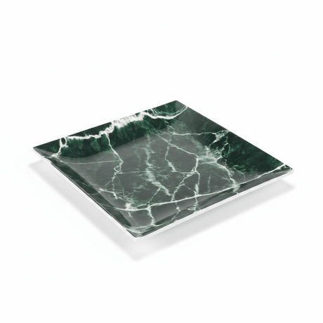 Evoset Premium Emerald Green Marble Print Square Melamine Plate Elegant Finish 28×28 cm - Al Kabayel Discount CentreEvoset Premium Emerald Green Marble Print Square Melamine Plate Elegant Finish 28×28 cmServing TraysEVOSETAl Kabayel Discount Centre