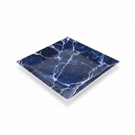 Evoset Premium Navy Blue Marble Print Square Melamine Plate Stylish Dining 28×28 cm - Al Kabayel Discount CentreEvoset Premium Navy Blue Marble Print Square Melamine Plate Stylish Dining 28×28 cmServing TraysEVOSETAl Kabayel Discount Centre