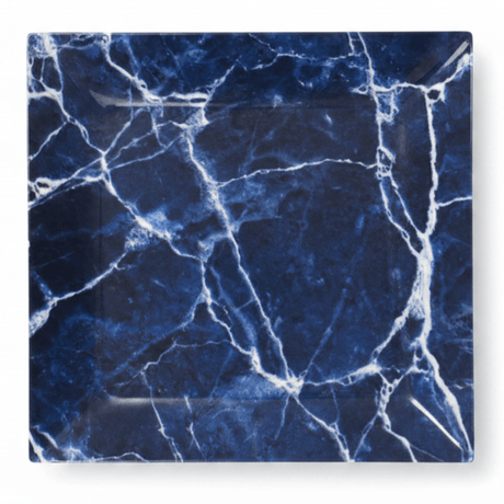 Evoset Premium Navy Blue Marble Print Square Melamine Plate Stylish Dining 28×28 cm - Al Kabayel Discount CentreEvoset Premium Navy Blue Marble Print Square Melamine Plate Stylish Dining 28×28 cmServing TraysEVOSETAl Kabayel Discount Centre