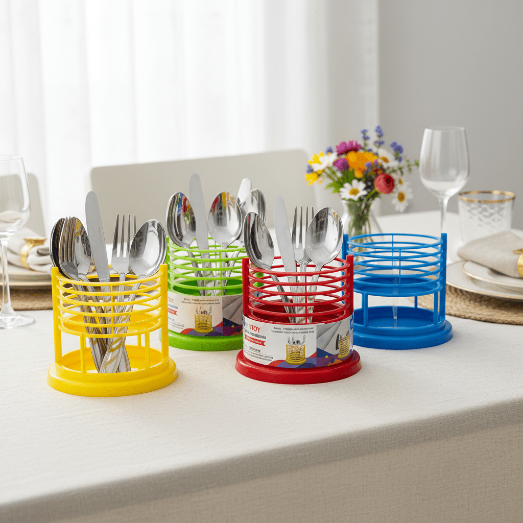 Exclusive Melody 2 - Compartment Plastic Round Cutlery Stand12cm*9cm, Assorted Color - Al Kabayel Discount CentreExclusive Melody 2 - Compartment Plastic Round Cutlery Stand12cm*9cm, Assorted ColorOrganizers & AccessoriesEXCLUSIVEAl Kabayel Discount Centre
