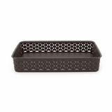 Exclusive Multipurpose Plastic Basket Tray - 35×26cm - Dark Brown / White - Al Kabayel Discount CentreExclusive Multipurpose Plastic Basket Tray - 35×26cm - Dark Brown / WhiteBucketsEXCLUSIVEAl Kabayel Discount Centre