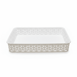 Exclusive Multipurpose Plastic Basket Tray - 35×26cm - Dark Brown / White - Al Kabayel Discount CentreExclusive Multipurpose Plastic Basket Tray - 35×26cm - Dark Brown / WhiteBucketsEXCLUSIVEAl Kabayel Discount Centre