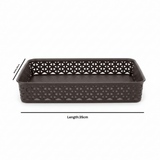 Exclusive Multipurpose Plastic Basket Tray - 35×26cm - Dark Brown / White - Al Kabayel Discount CentreExclusive Multipurpose Plastic Basket Tray - 35×26cm - Dark Brown / WhiteBucketsEXCLUSIVEAl Kabayel Discount Centre